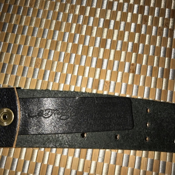 Vintage Ed Hardy Y2K Black Leather Tiger Chain Belt XS/SEd Hardy - Picture 8 of 8